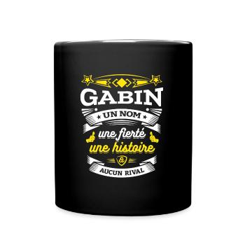 GABIN UN NOM UNE FIERTÉ AUCUN RIVAL - Mug uni - noir - Devant
