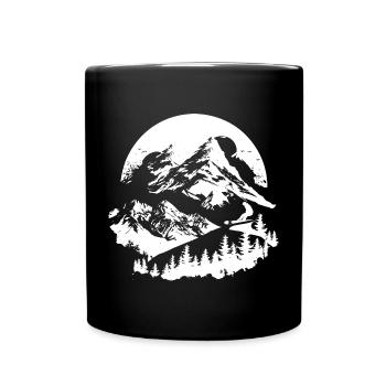 Snowboarding Zeichnung - Tasse einfarbig - Schwarz - Vorne