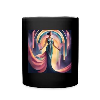Eine elegante Frau - Tasse einfarbig - Schwarz - Vorne