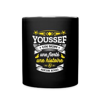 YOUSSEF UN NOM UNE FIERTÉ AUCUN RIVAL - Mug uni - noir - Devant