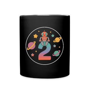 Ich bin 2 Jahre zweiter Geburtstag Astronaut - Tasse einfarbig - Schwarz - Vorne