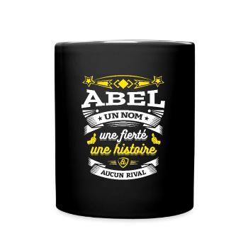 ABEL UN NOM UNE FIERTÉ AUCUN RIVAL - Mug uni - noir - Devant