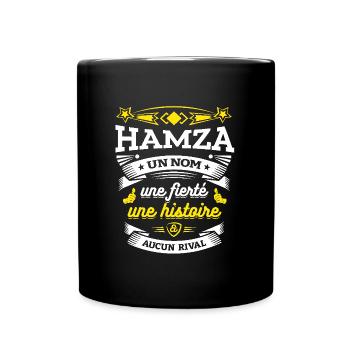 HAMZA UN NOM UNE FIERTÉ AUCUN RIVAL - Mug uni - noir - Devant