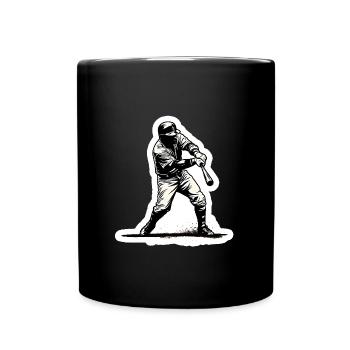 Baseball player black white - Full Colour Mug - black - Front