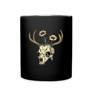 Wendigo Blumen Schädel Wild - Tasse einfarbig - Schwarz - Vorne