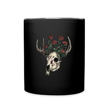 Wendigo Blumen Schädel Wild - Tasse einfarbig - Schwarz - Vorne