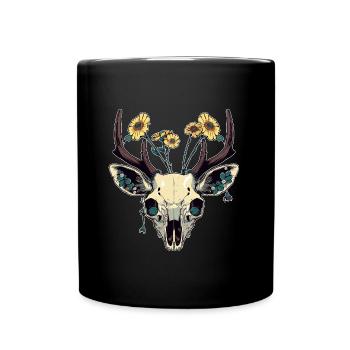 Wendigo Blumen Schädel Wild - Tasse einfarbig - Schwarz - Vorne