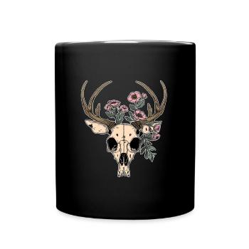 Wendigo Blumen Schädel Wild - Tasse einfarbig - Schwarz - Vorne