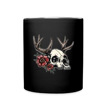Wendigo Blumen Schädel Wild - Tasse einfarbig - Schwarz - Vorne
