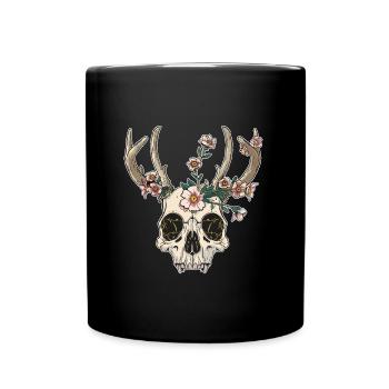 Wendigo Blumen Schädel Wild - Tasse einfarbig - Schwarz - Vorne
