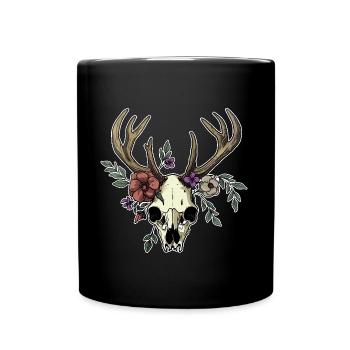 Wendigo Blumen Schädel Wild - Tasse einfarbig - Schwarz - Vorne