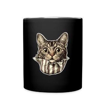 Cat in paper - Full Colour Mug - black - Front
