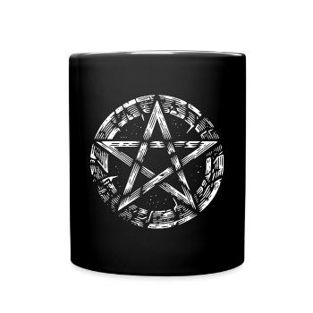 Zerrissenes Pentagramm Okkultes Zeichen - Tasse einfarbig - Schwarz - Vorne
