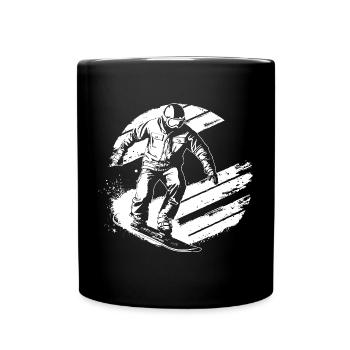 Snowboarder Drawing - Full Colour Mug - black - Front