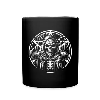 Entraînement de musculation avec haltère crâne et pentagramme - Mug uni - noir - Devant
