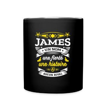 JAMES UN NOM UNE FIERTÉ AUCUN RIVAL - Mug uni - noir - Devant