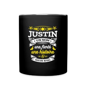 JUSTIN UN NOM UNE FIERTÉ AUCUN RIVAL - Mug uni - noir - Devant