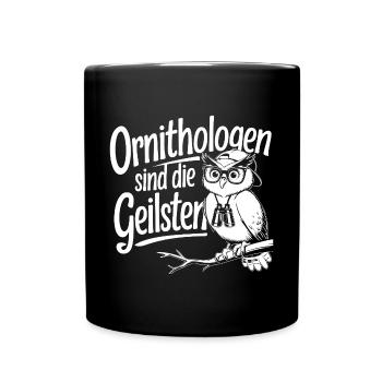 Ornithologen sind die Coolsten lustige Eule - Tasse einfarbig - Schwarz - Vorne