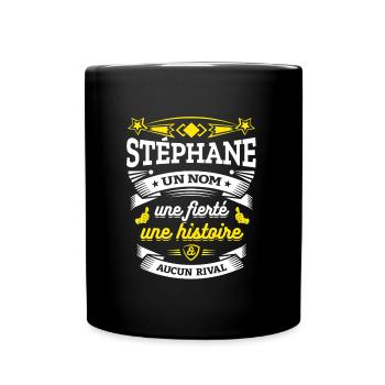 STÉPHANE UN NOM UNE FIERTÉ AUCUN RIVAL - Mug uni - noir - Devant