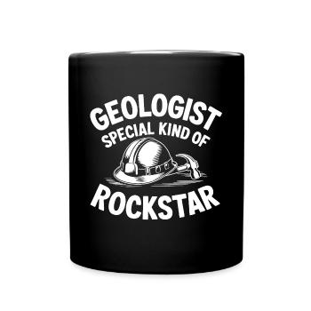 Geologe ein besonderer Rock Star. Geologenhelm - Tasse einfarbig - Schwarz - Vorne
