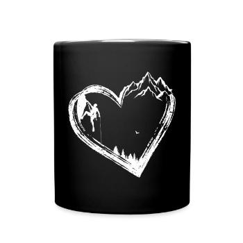 Bergherz-Kletterer - Tasse einfarbig - Schwarz - Vorne