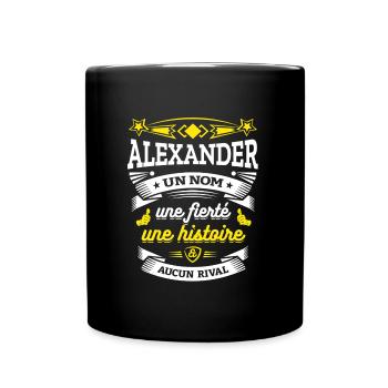 ALEXANDER UN NOM UNE FIERTÉ AUCUN RIVAL - Mug uni - noir - Devant
