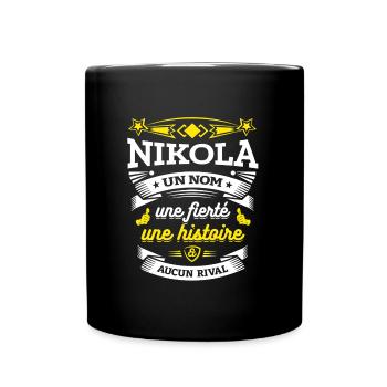 NIKOLA UN NOM UNE FIERTÉ AUCUN RIVAL - Mug uni - noir - Devant