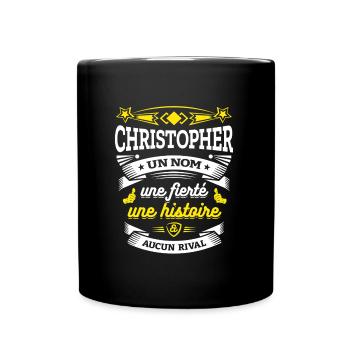 CHRISTOPHER UN NOM UNE FIERTÉ AUCUN RIVAL - Mug uni - noir - Devant