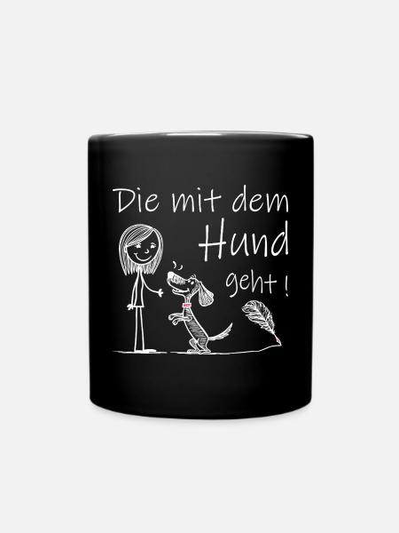 Qui va avec le chien ! - Mug uni - noir