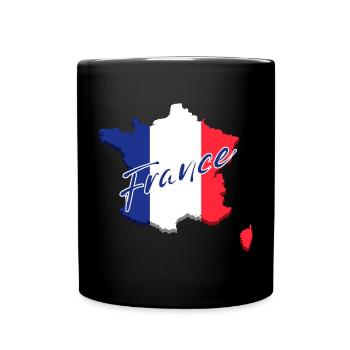 Drapeau de la France, fierté française - Mug uni - noir - Devant