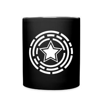 étoile blanche - Mug uni - noir - Devant