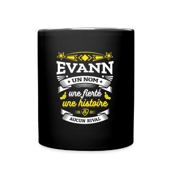 EVANN UN NOM UNE FIERTÉ AUCUN RIVAL - Mug uni - noir - Devant