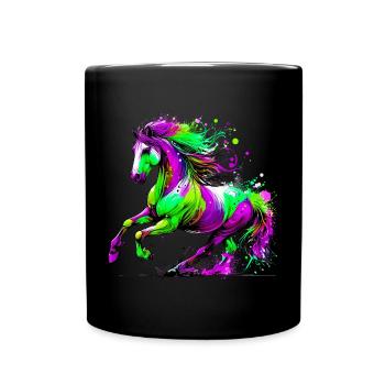 Pferd - Tasse einfarbig - Schwarz - Vorne