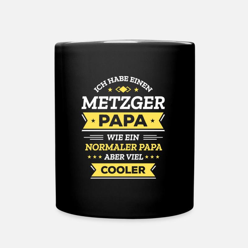 METZGER PAPA: VATERTAG, GEBURTSTAG, WEIHNACHTEN - Tasse einfarbig - Schwarz