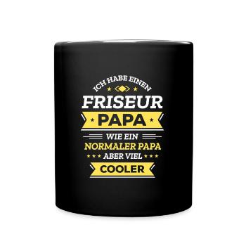 FRISEUR PAPA: VATERTAG, GEBURTSTAG, WEIHNACHTEN - Tasse einfarbig - Schwarz - Vorne