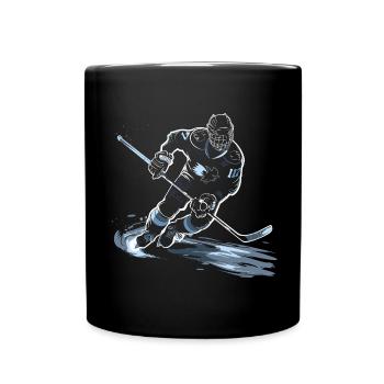 Eishockeyspieler Zeichnung - Tasse einfarbig - Schwarz - Vorne