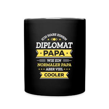 DIPLOMAT PAPA: COOL, GLOBAL, STIL, EXKLUSIV - Tasse einfarbig - Schwarz - Vorne