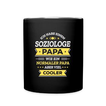 SOZIOLOGE PAPA: COOL, VATERTAG, WEIHNACHTEN - Tasse einfarbig - Schwarz - Vorne