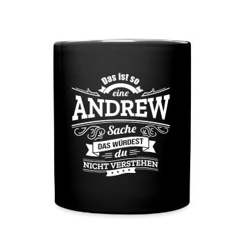 ANDREW, DER KATALYSATOR FÜR DEINEN ERFOLG - Tasse einfarbig - Schwarz - Vorne