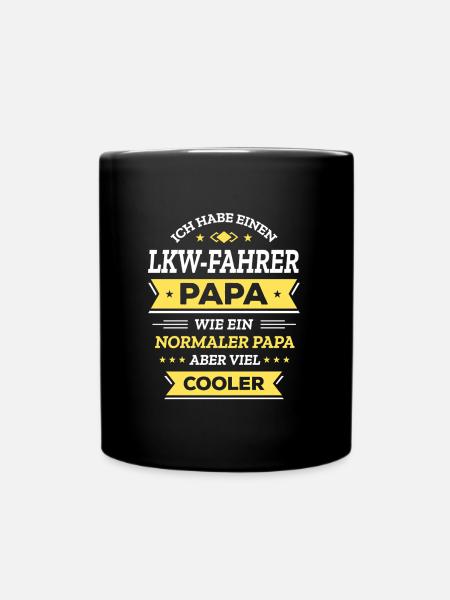 LKW-FAHRER PAPA: GEBURTSTAG WEIHNACHTEN VATERTAG - Tasse einfarbig - Schwarz