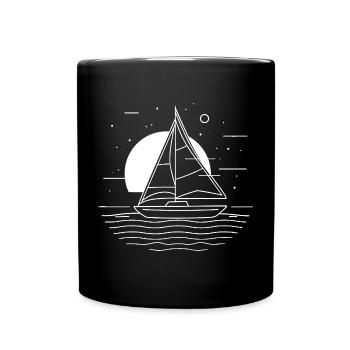 Segeln Zeichnung - Tasse einfarbig - Schwarz - Vorne