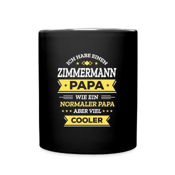ZIMMERMANN PAPA: GEBURTSTAG, WEIHNACHTEN, VATERTAG - Tasse einfarbig - Schwarz - Vorne