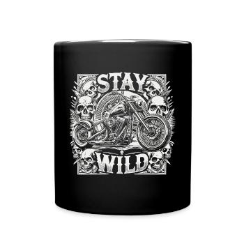 Stay Wild Biker Motorcycle Club MC - Full Colour Mug - black - Front