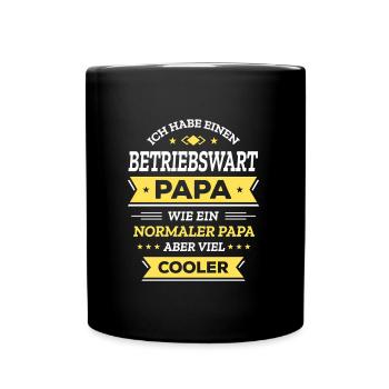 BETRIEBSWART PAPA - COOL, SERVICE, VATER, EXPERT - Tasse einfarbig - Schwarz - Vorne
