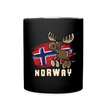 Norway - Moose - Tasse einfarbig - Schwarz - Vorne