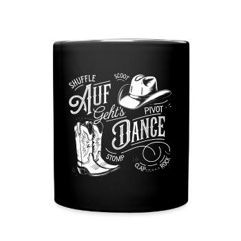 Line Dance Gruppe Training mein Tanzsport - Tasse einfarbig - Schwarz - Vorne