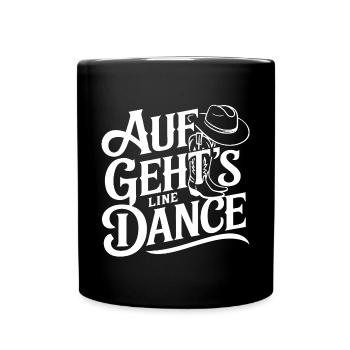 Line Dance Gruppe Training mein Tanzsport - Tasse einfarbig - Schwarz - Vorne