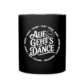 Line Dance Gruppe Training mein Tanzsport - Tasse einfarbig - Schwarz - Vorne