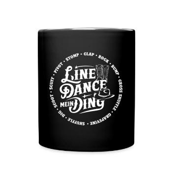 Line Dance Gruppe Training mein Tanzsport - Tasse einfarbig - Schwarz - Vorne