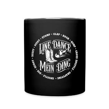 Line Dance Gruppe Training mein Tanzsport - Tasse einfarbig - Schwarz - Vorne